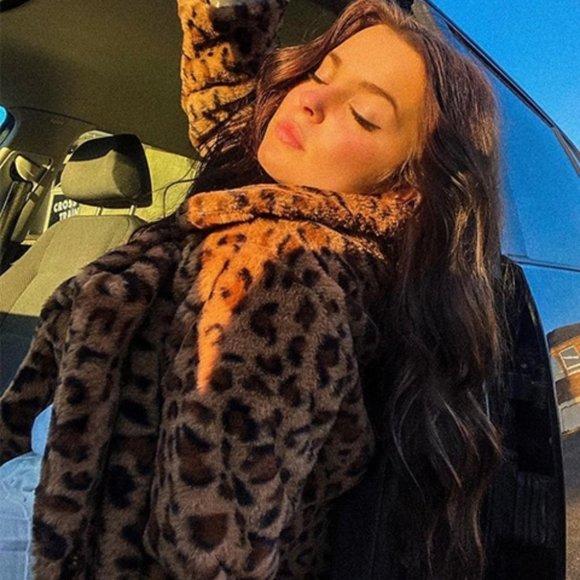 Glamour Girl Leopard Print Faux Fur Teddy Coat - Picture 5 of 14